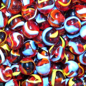 New for 2023! Bag of 5 Mega Marbles 1" (25mm) Fire Glass Marbles New Never Used Condition