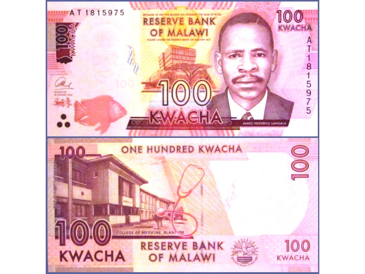 Authentic World Banknotes Malawi 100 Kwacha Foreign Currency Etsy