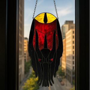 Stained glass, eye, fire, dark lord