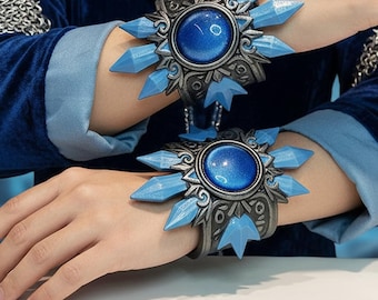 Ice Crystal Cosplay Bracelet, Fantasy Arm Cuff, Costume Jewelry