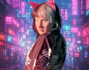 Cyberpunk Cat Ears Pink – Futuristic Cosplay Headpiece