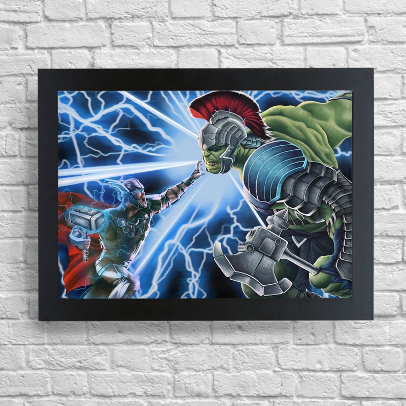 ragnarok Framed A4 Thor vs Hulk print