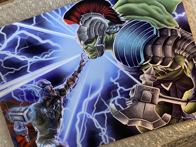 ragnarok Framed A4 Thor vs Hulk print