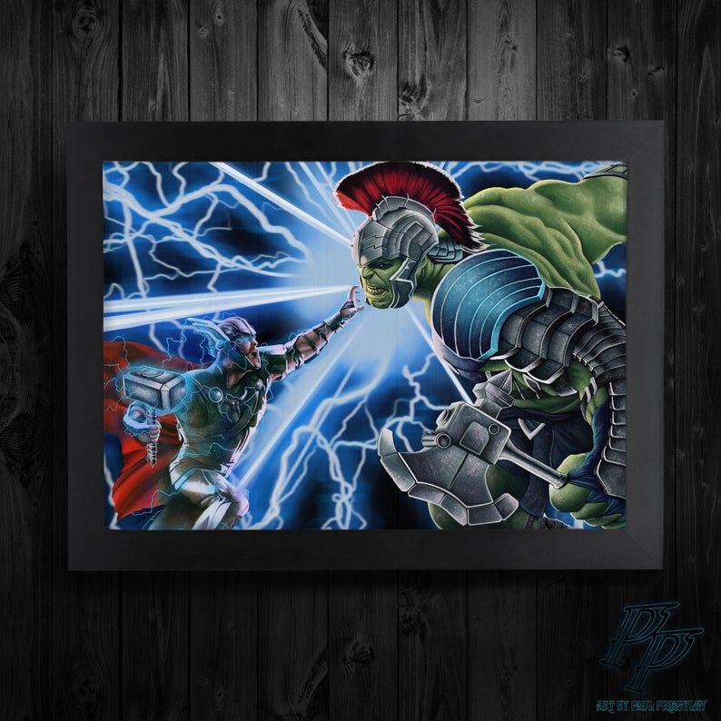 ragnarok Framed A4 Thor vs Hulk print