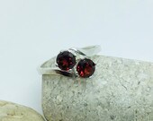 Natural Birthstone ring. 5 mm size beautiful two stones, size US 7