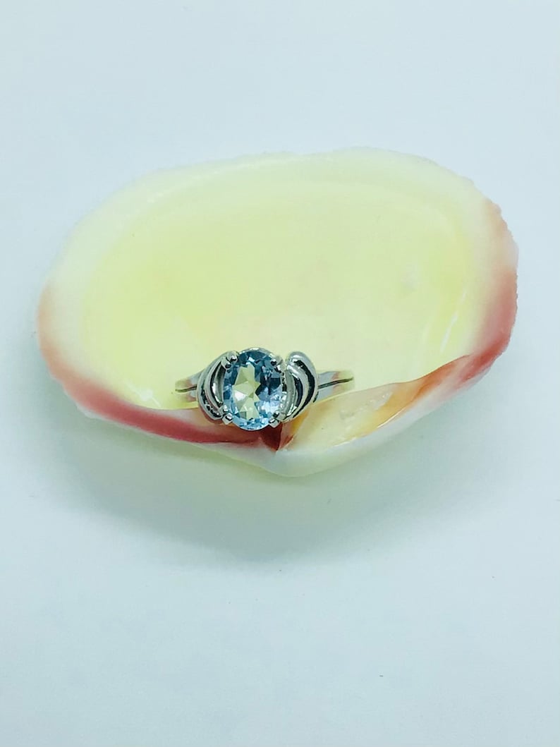 blue topaz ring Natural Citrine 8x 6 mm stone originally from Ceylon Anniversary and gift specially for Engagement