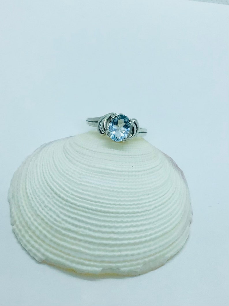 blue topaz ring Natural Citrine 8x 6 mm stone originally from Ceylon Anniversary and gift specially for Engagement