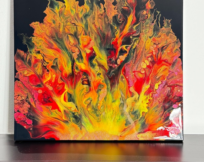 Fireside (16x16) original acrylic painting