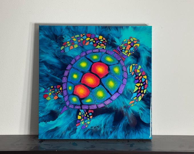 Prism Turtle (16x16) Original Painting