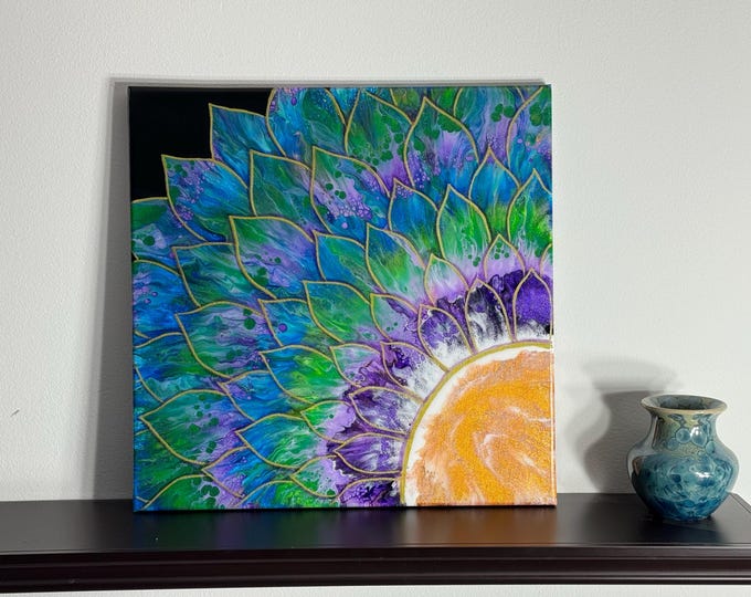 Peacock Mandala Flower (18x18)
