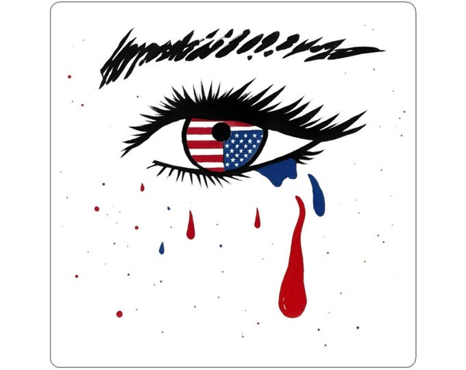 Tears of our Forefathers original art on Kiss-Cut Stickers