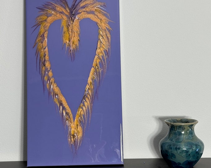 Heart on Purple (10x20)