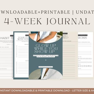 4-Week Self-Care Journal for Women | Printable & Digital Glow Up Planner | Daily Wellness PDF for Moms and Busy Women