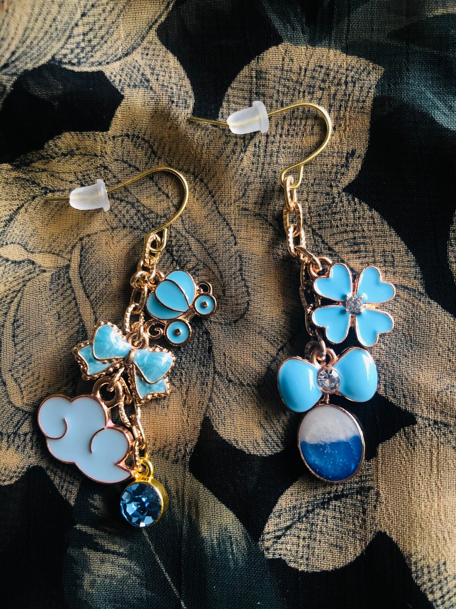 Just Baby Blue Dangle Earrings Etsy