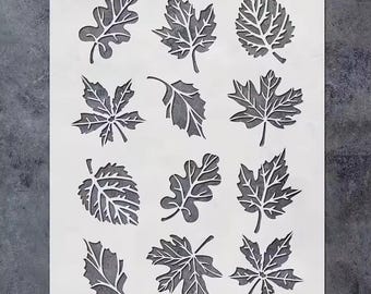 Verschiedene Blätter Schablonen - Eiche, Ahorn & Weinrebe Designs für DIY Handwerk und Kartenherstellung