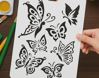 Butterfly Stencil Set | PET Reusable Templates | DIY Airbrush, Painting, Scrapbooking & Craft Supplies