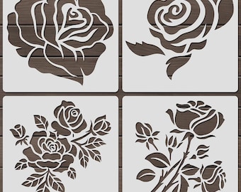 Single Rose Stencil A4 A3 Size 190 Micron Mylar Petals Reusable ...