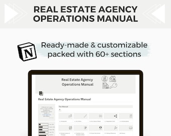 Real Estate Agency Operations Manual | Notion Business Template | All-in-One Hub for Your SOPs | Pre-Built 60+ Sections
