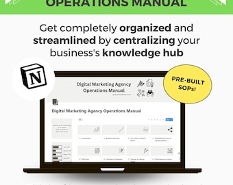Digital Marketing Agency Operations Manual: Pre-Built SOPs Hub Notion Template
