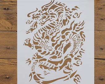 A4 Drachen Schablone • Fantasy Dragon für Wanddeko, Scrapbooking & DIY-Handwerk
