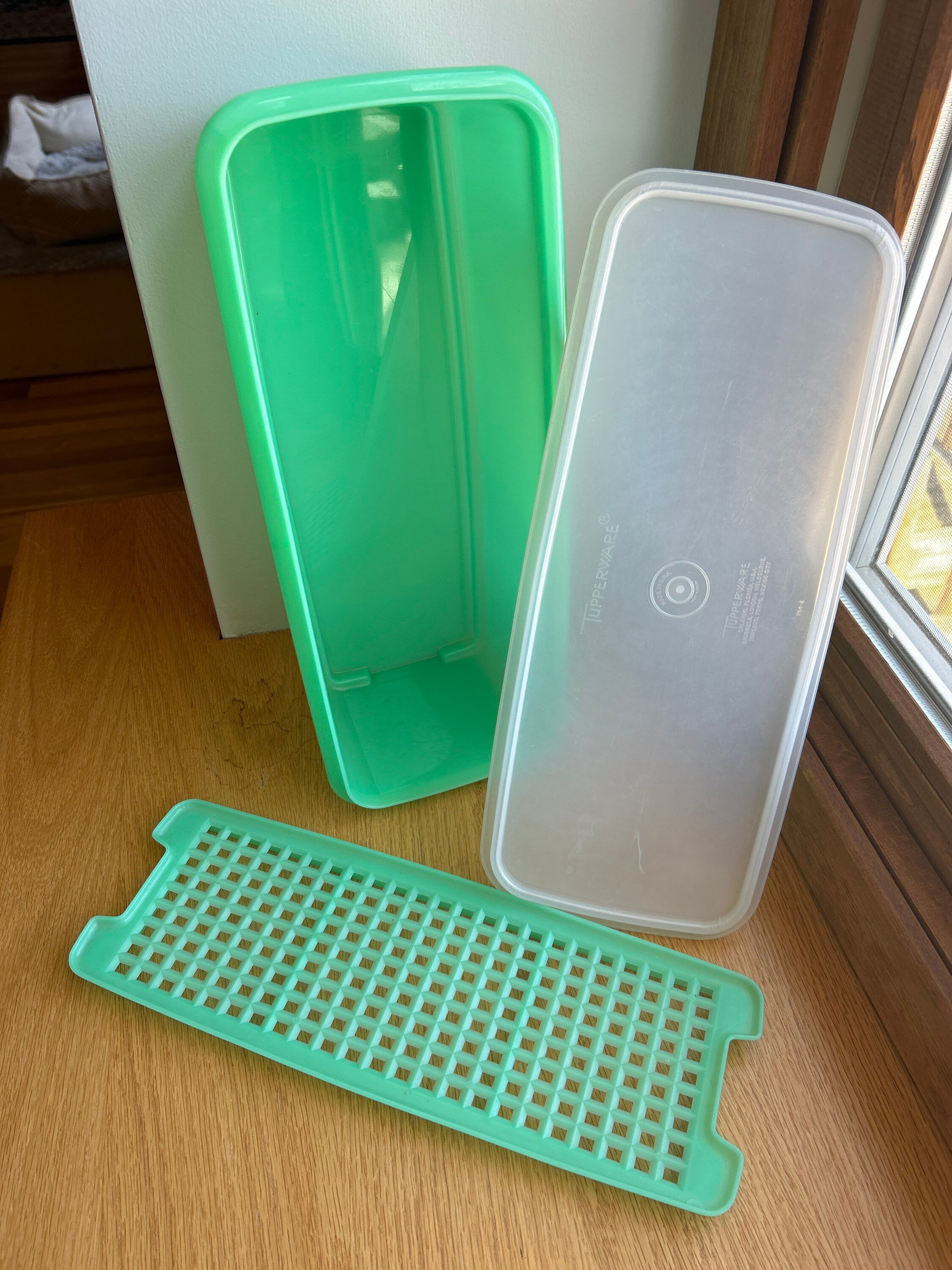 Vintage 70s Celery Keeper Tupperware 782 Green Food Storage Etsy