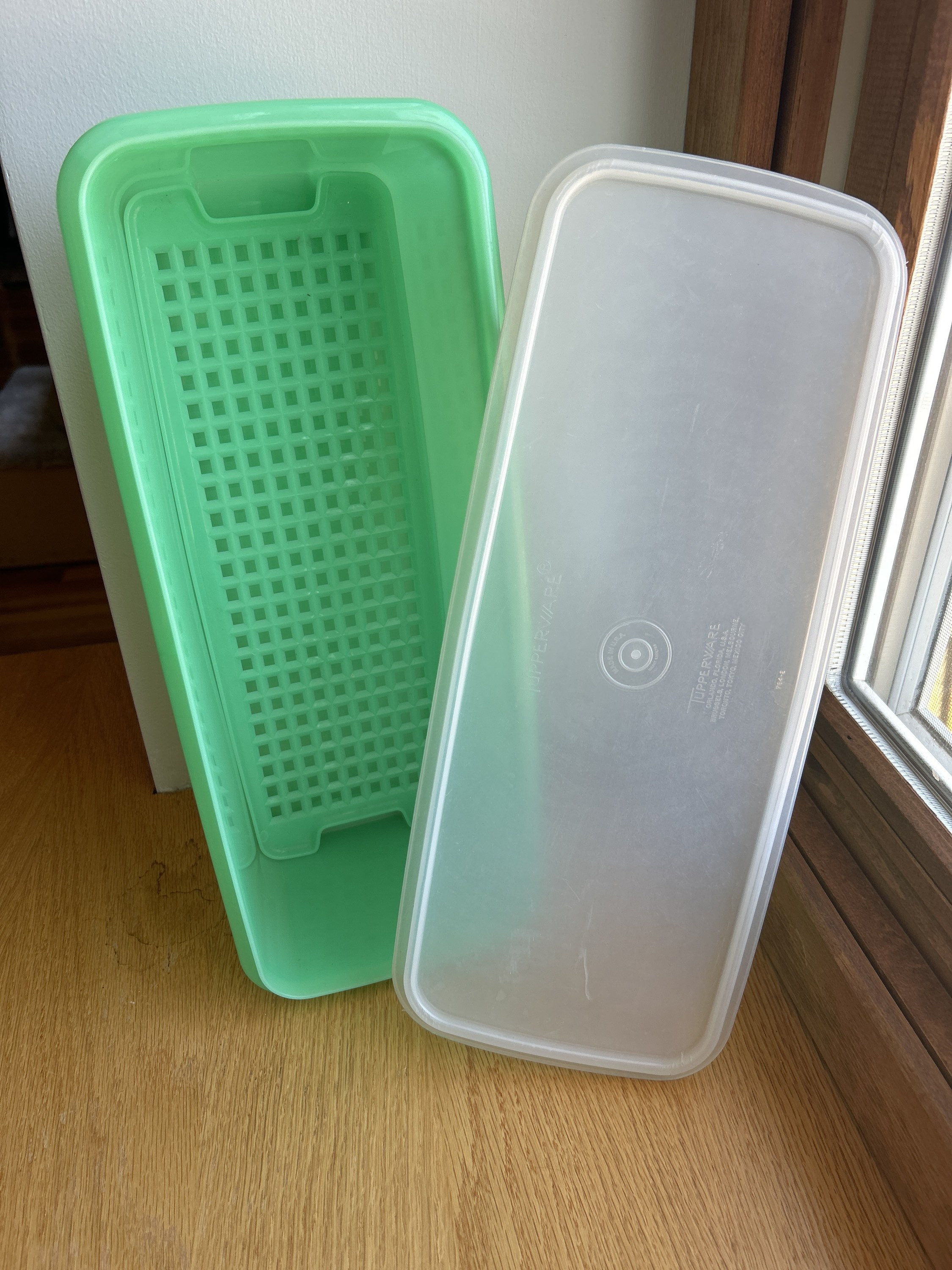 Vintage 70s Celery Keeper Tupperware 782 Green Food Storage Etsy