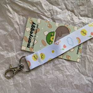 Cute Happy Lanyard | sunshine lanyard, cloud lanyard, fabric lanyard, rainbow lanyard, kawaii lanyard, key holder, smiley face lanyard