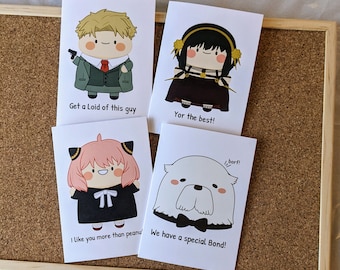 Spy Fam Anime Valentines Card | birthday card, any occassion card, relationship pun card, kawaii pun card, anniversary card, anime card