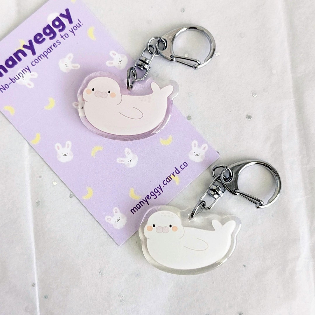 Seal Keychain Cute Seal Keychain, Sea Dog Keychain, Kawaii Acrylic Cat