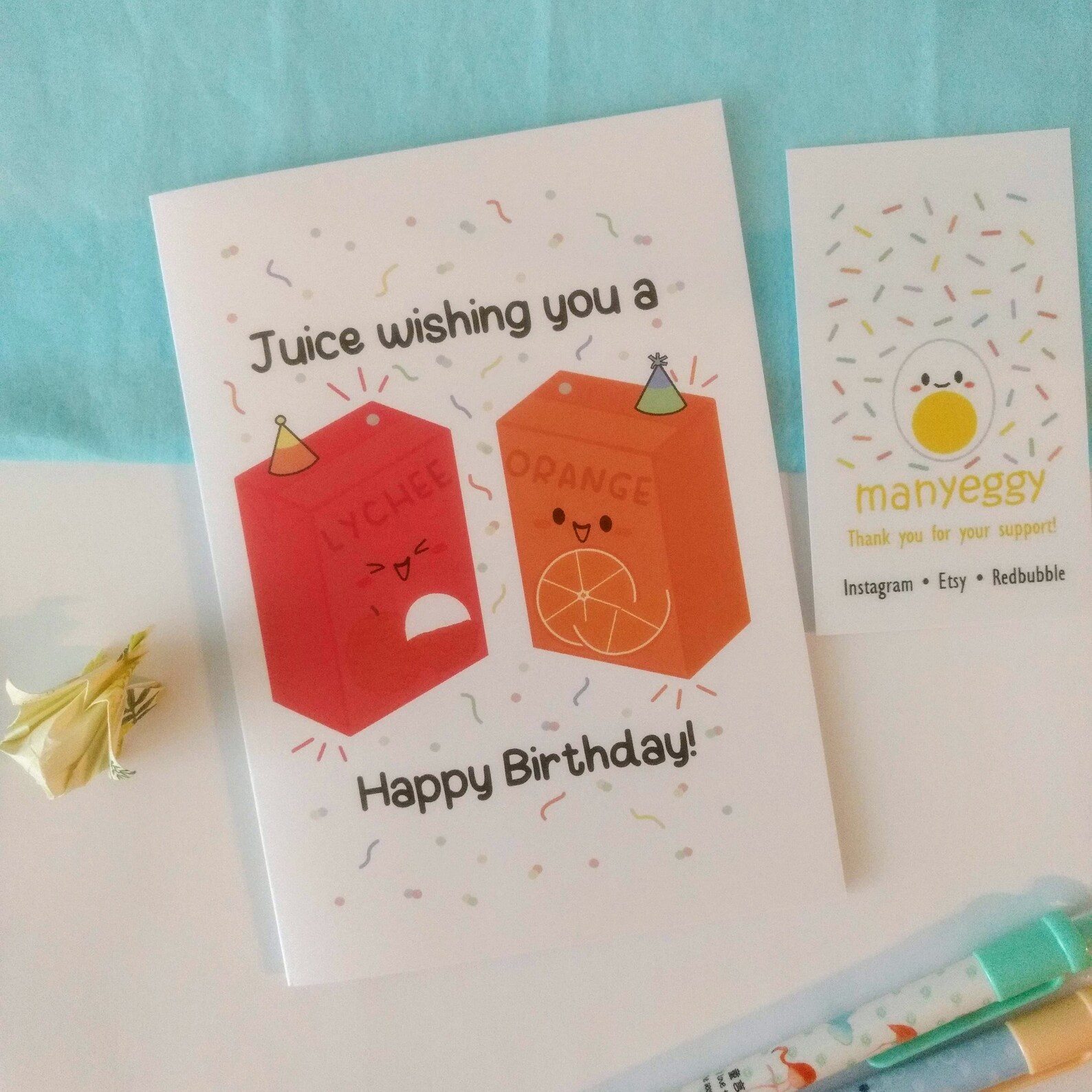 Juice wishing you a Happy Birthday card juice pun card Etsy
