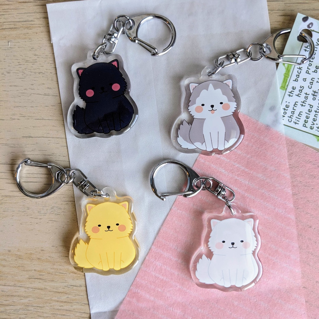 Dog Keychain Cute Puppy Keychain Doggo Keychain Golden Etsy