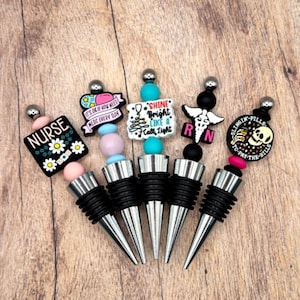 Funny Nurse Wine Bottle Stopper: Beaded Medical Gift, Bar Decor