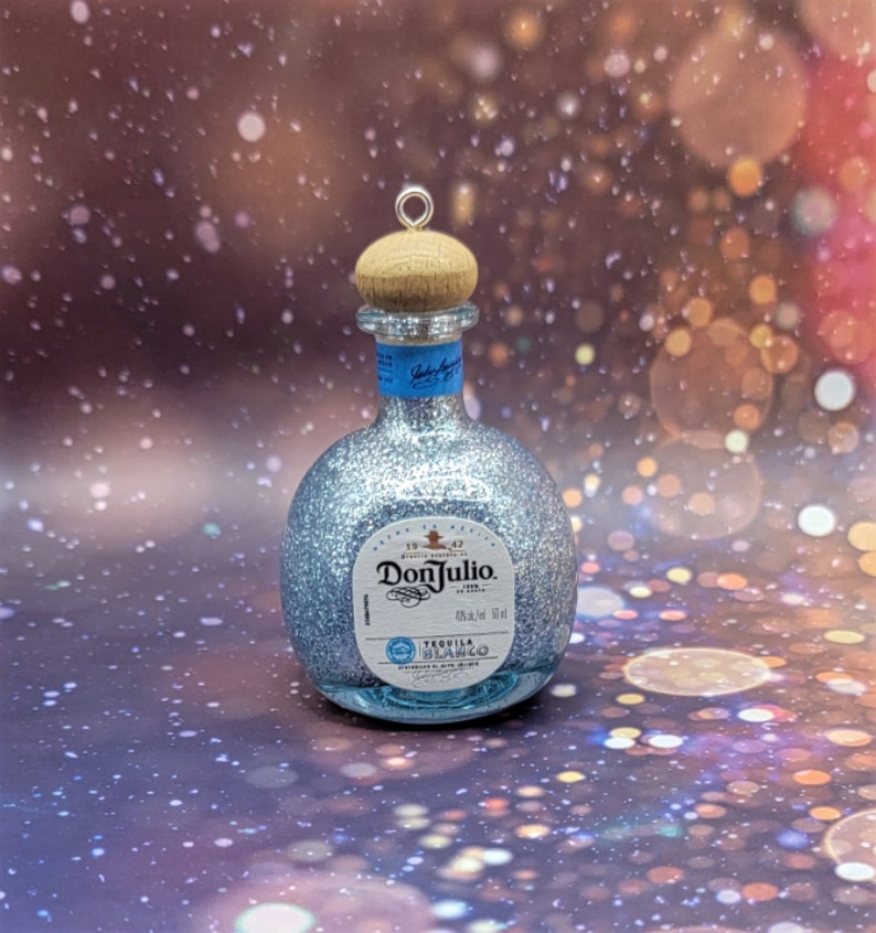 Upcycled Mini Tequila Bottle Ornament Christmas Tree Etsy