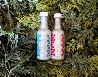 Upcycled Vodka Bottle Christmas Ornament, Silver Glitter Liquor Decor, Glam Bar Cart Ornament, Vodka Lover Gift, Holiday Gift for Her