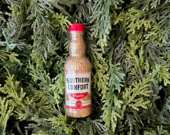 Whiskey Christmas Ornament, Upcycled Liquor Bottle Bar Decor, Southern Style Whiskey Gift, Holiday Gift for Him, Bourbon Lover Gift