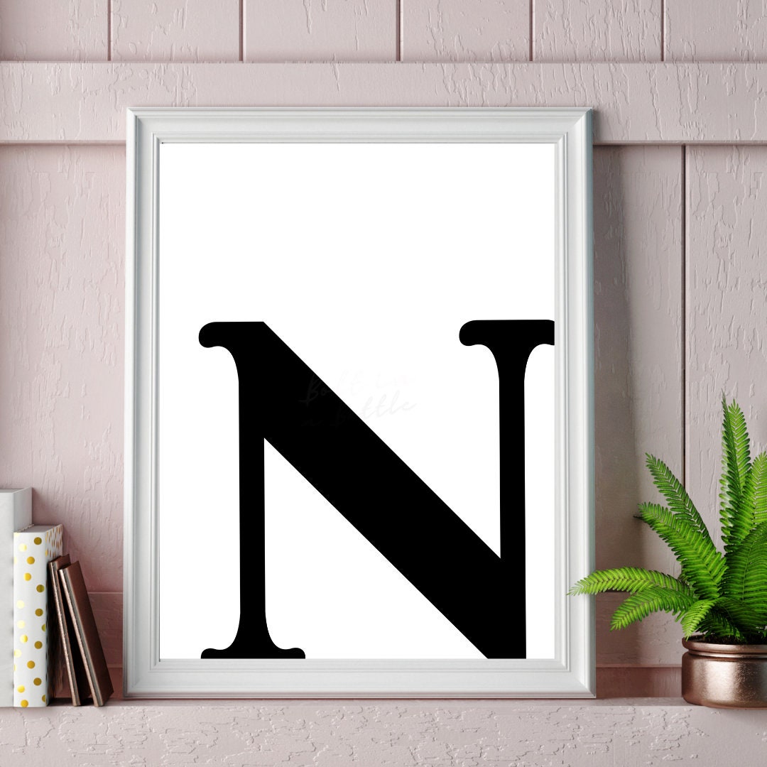 Letter N Print Bold Digital Print Download Retro Font | Etsy