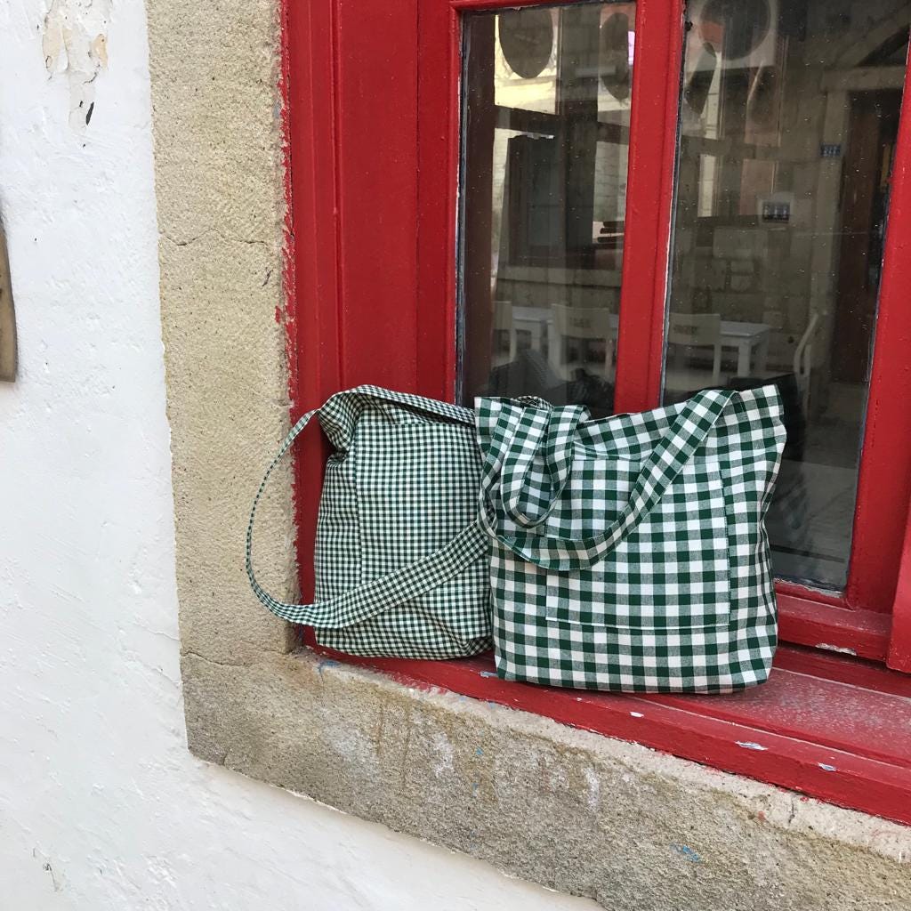 Gingham Shoulder Bag - Etsy Canada