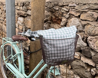 Sea Green Gingham Tote Bag Shopping Bag | Linen Reusable Natural Tote Bag | Shopper Bag | Eco-friendly Tote Bag | Market Bag | Gift for Her