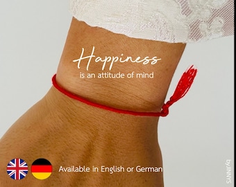 Red Bracelet Red thread in the set - Happiness Wish Hope Love Make a Wish // Red thread string