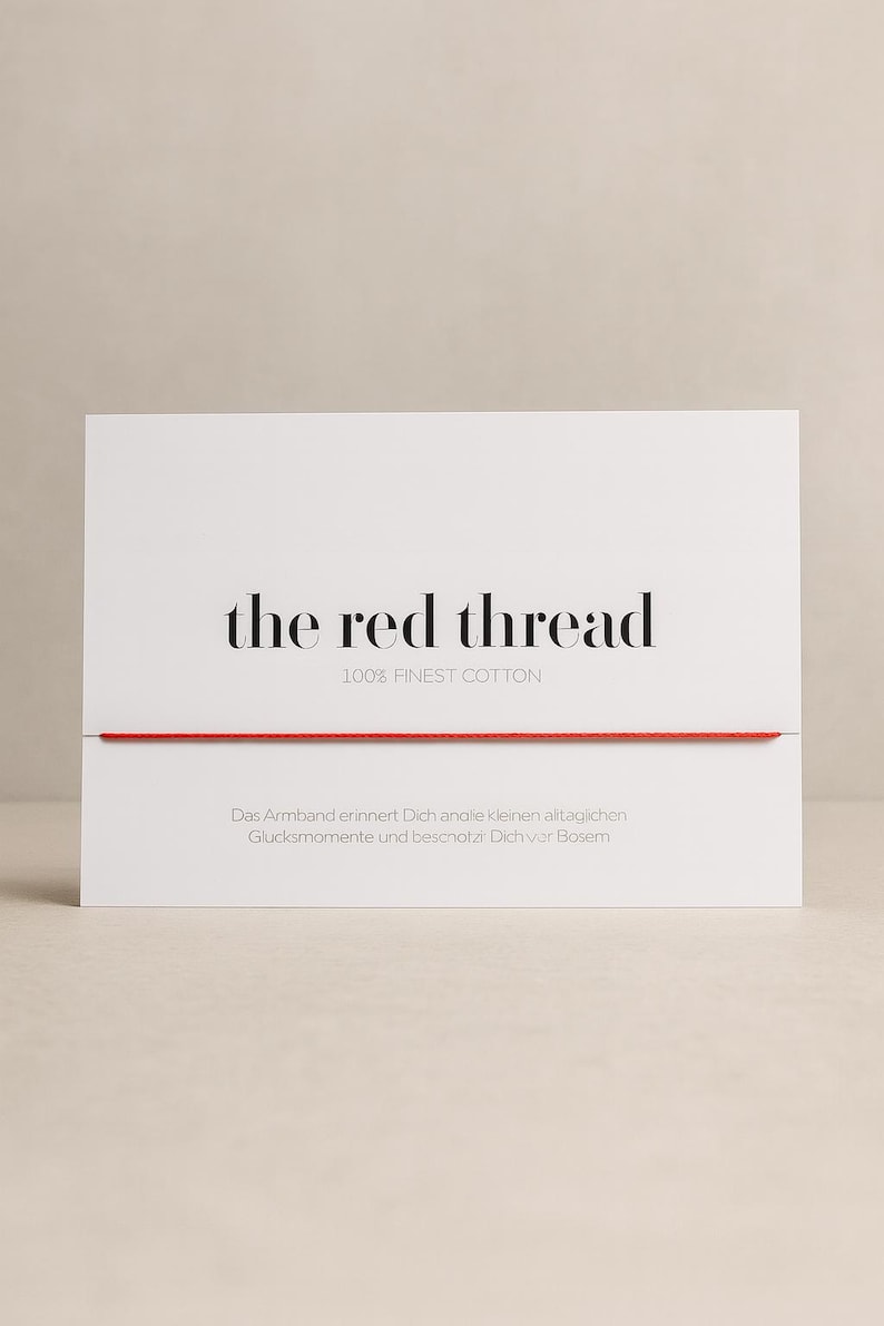 Red Bracelet Red thread in the set - Happiness Wish Hope Love Make a Wish // Red thread string image 2