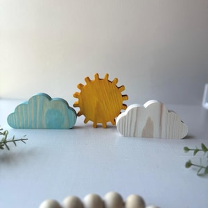 Wooden Sun - Cloud Decor For Baby Room - Nursery Nature Decor - Baby Shower Gift