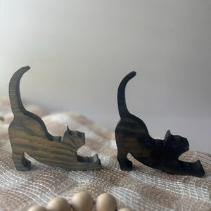 Stretching Cat Figure -  Cute Cat Decor for Living Room - Gift for Cat Lovers