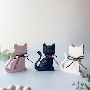 Wooden Black Cat -  Cute Cat Decor - Gift for Cat Lovers