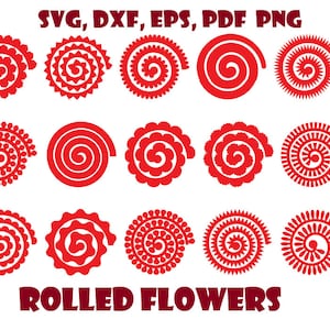 15 Rolled Flowers SVG, Instant Download