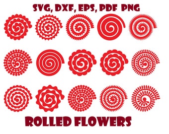 15 Rolled Flowers SVG, Instant Download