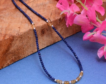 Sapphire \u0026 Citrine Necklace Dainty 
