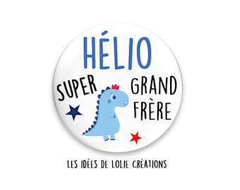 CADEAU PERSONNALISÉ FRÈRE / Badge / Magnet / Trombone marque-page / Naissance / Grand frère / Amour