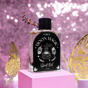 Moon Magic Spell Oil | 1/2oz Anointing Oil for Lunar Rituals & Intuition | Conjure Oil for Moon Phases, Manifestation and Psychic Power