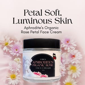 Aphrodite&#39;s Organic Rose Face Cream | Rose Beauty Balm | Organic Face Cream | Nourishing Natural Facial Moisturizer | Facial Care