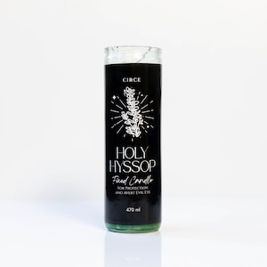 Holy Hyssop Fixed Candle | Spiritual Cleansing & Protection Ritual Candle | Handcrafted Herbal | Spell Candle for Blessing | Energy Clearing